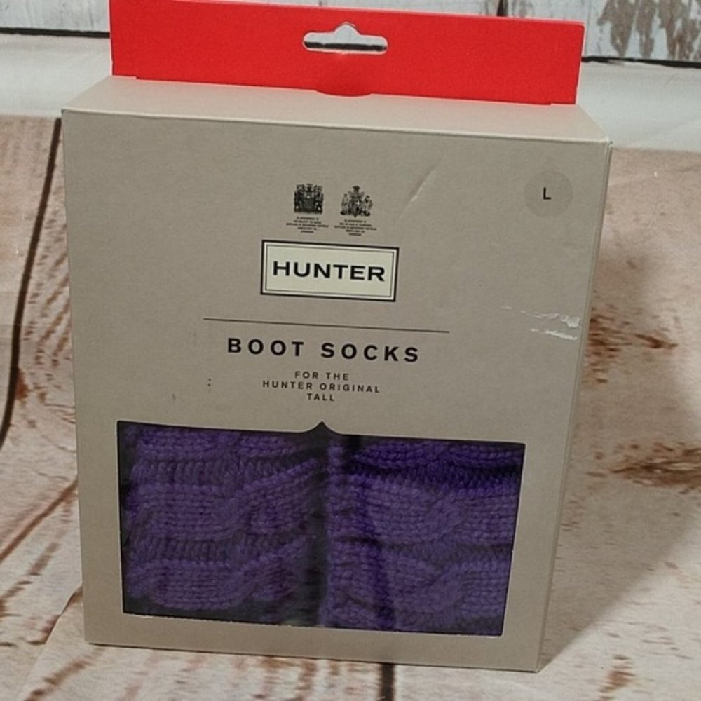 Hunter Tall Boot Socks Purple Large (Single Sock)